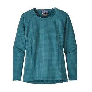 Patagonia R1 Crew Women's Teal Long Sleeve Top Fleece Small Tasmanian Teal EUC
